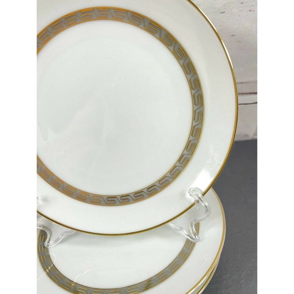 Noritake China Japan Hartford White Grey Gold Trim 6-1/2" Bread Plates Set Of 4 - Picture 3 of 7